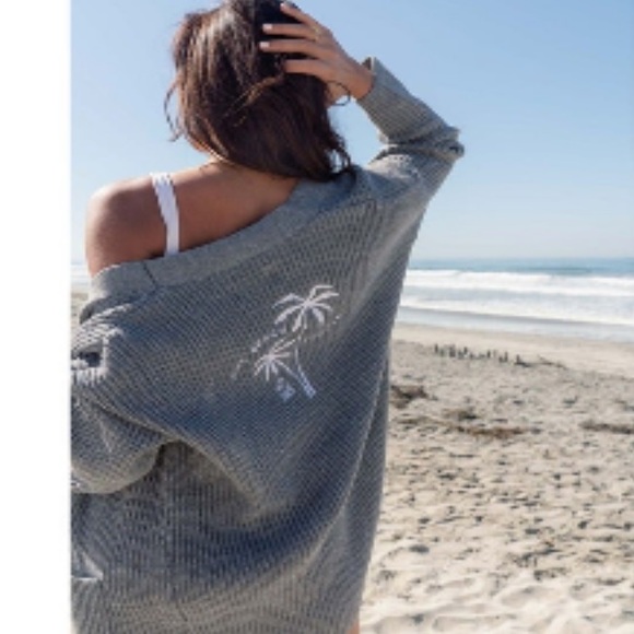 The Beach People Twin Palms Chunky Knit open front sweater/cardigan/jacket - Picture 9 of 9